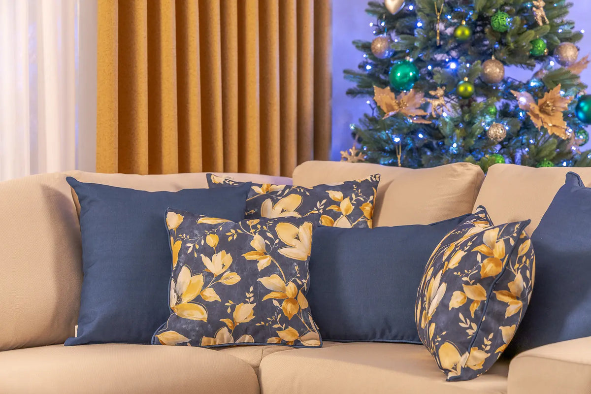 Winterkissen 6er Set Blau