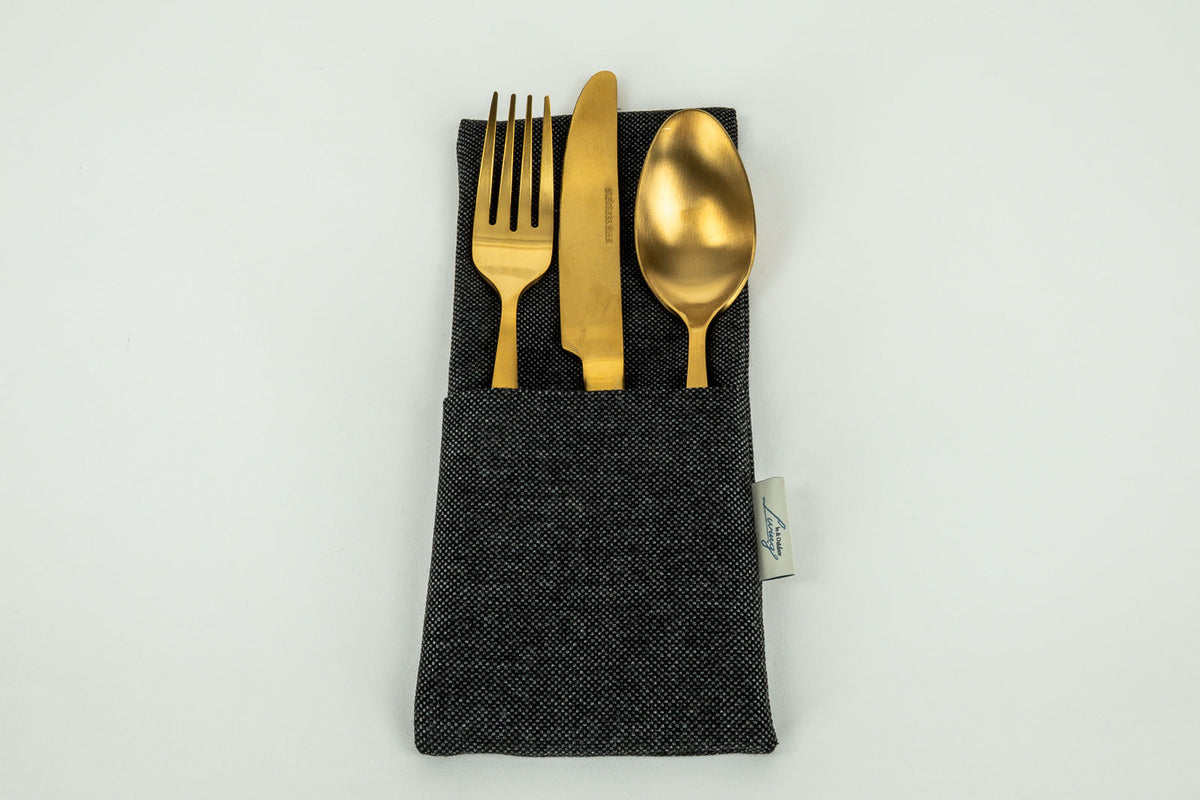 Panama Bestecktasche Schwarz (2er Set)