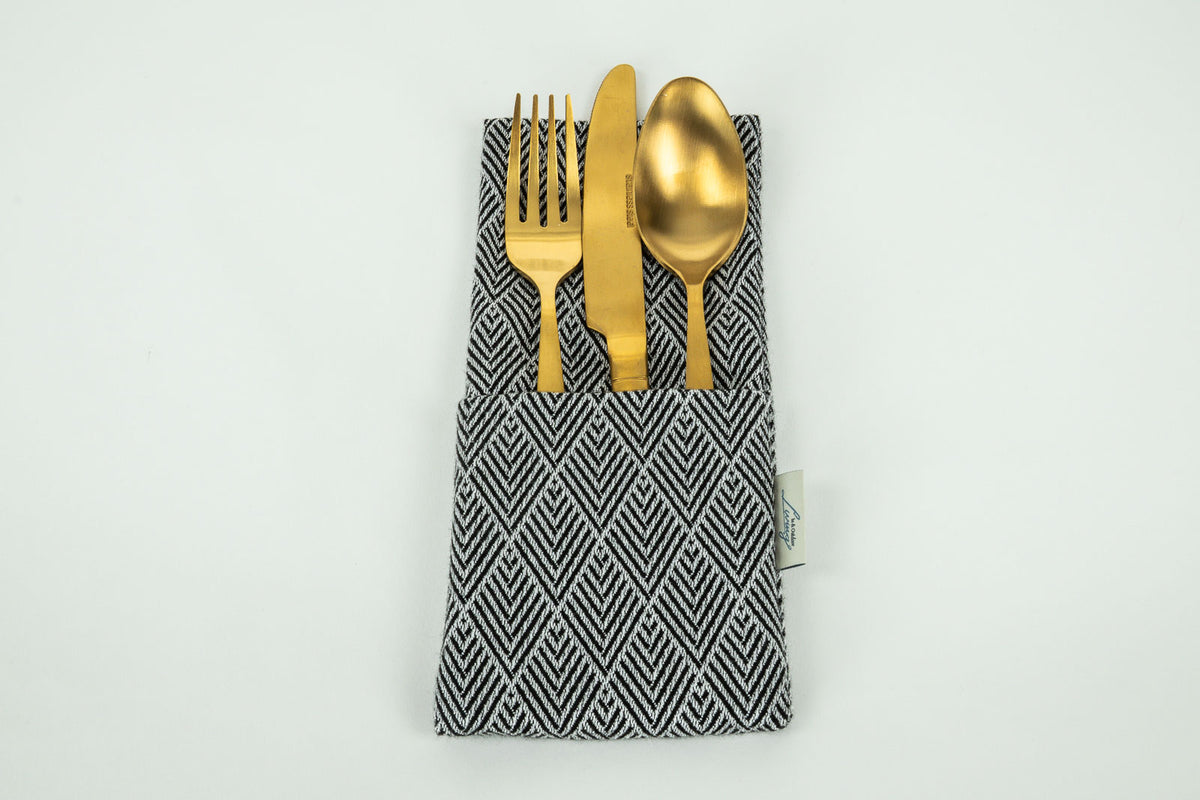 Raute Bestecktasche Schwarz (2er Set)