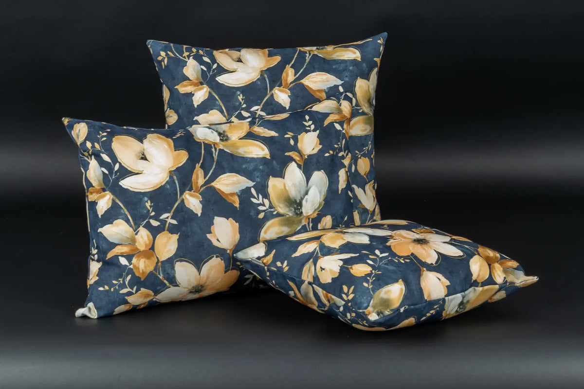 Winterblüte Kissen Blau