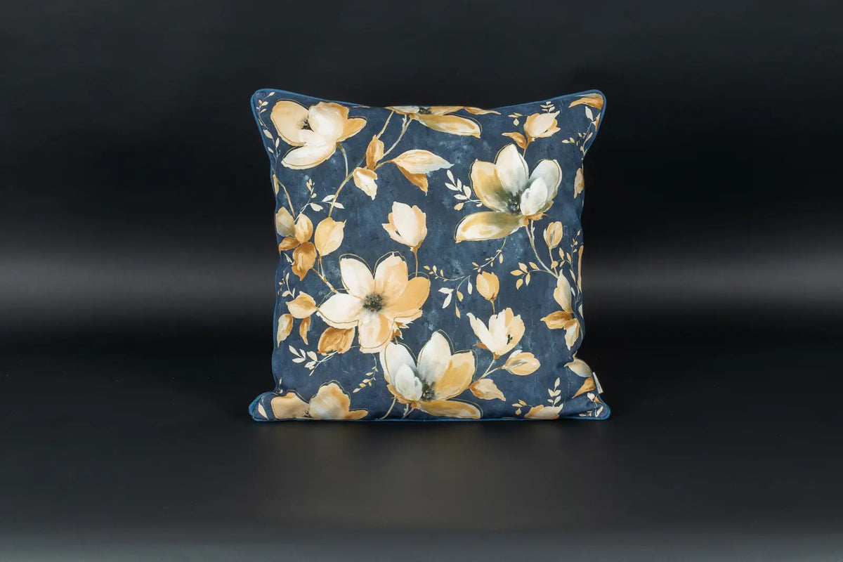 Winterblüte Kederkissen Blau