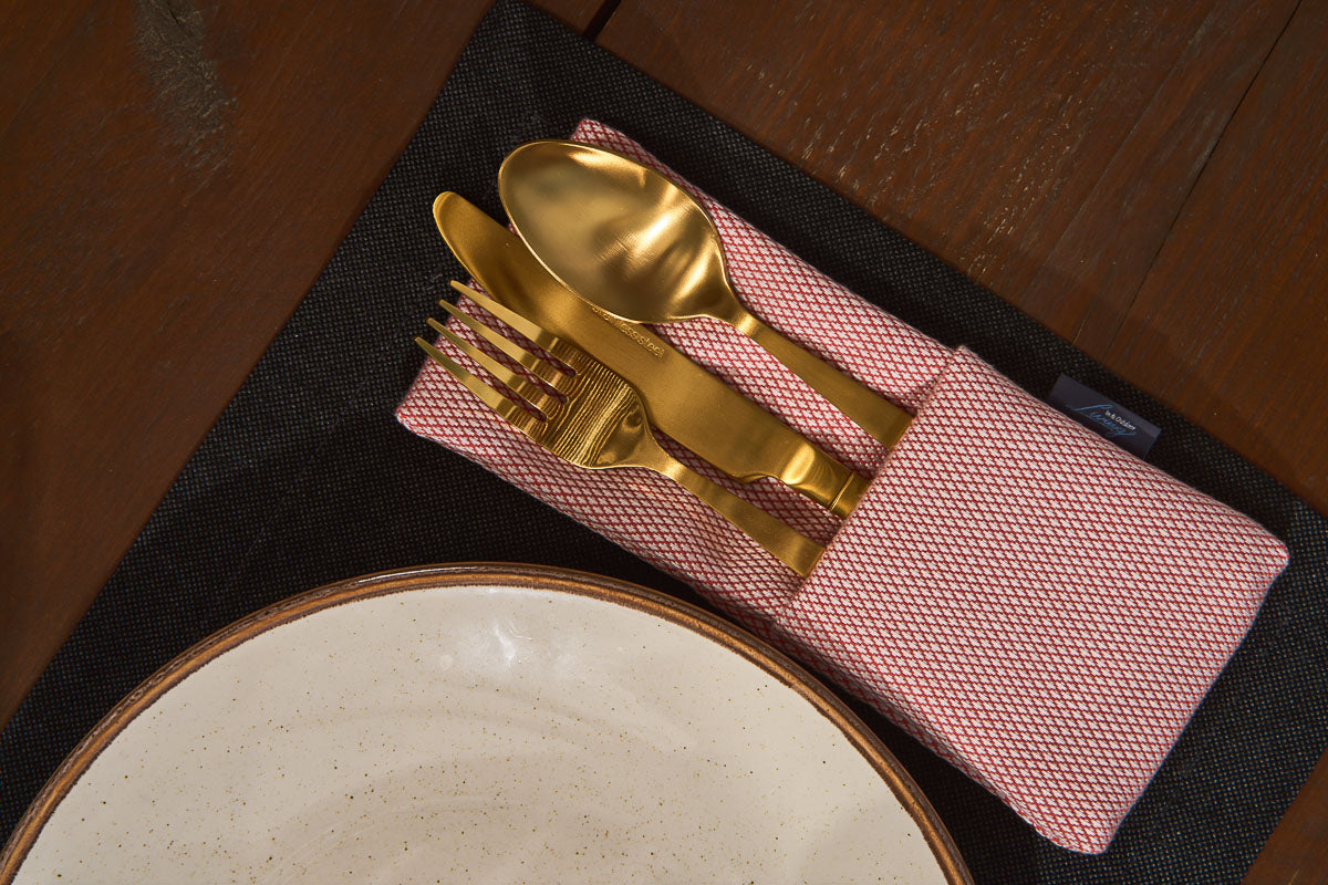 Diamant Bestecktasche Orange (2er Set)