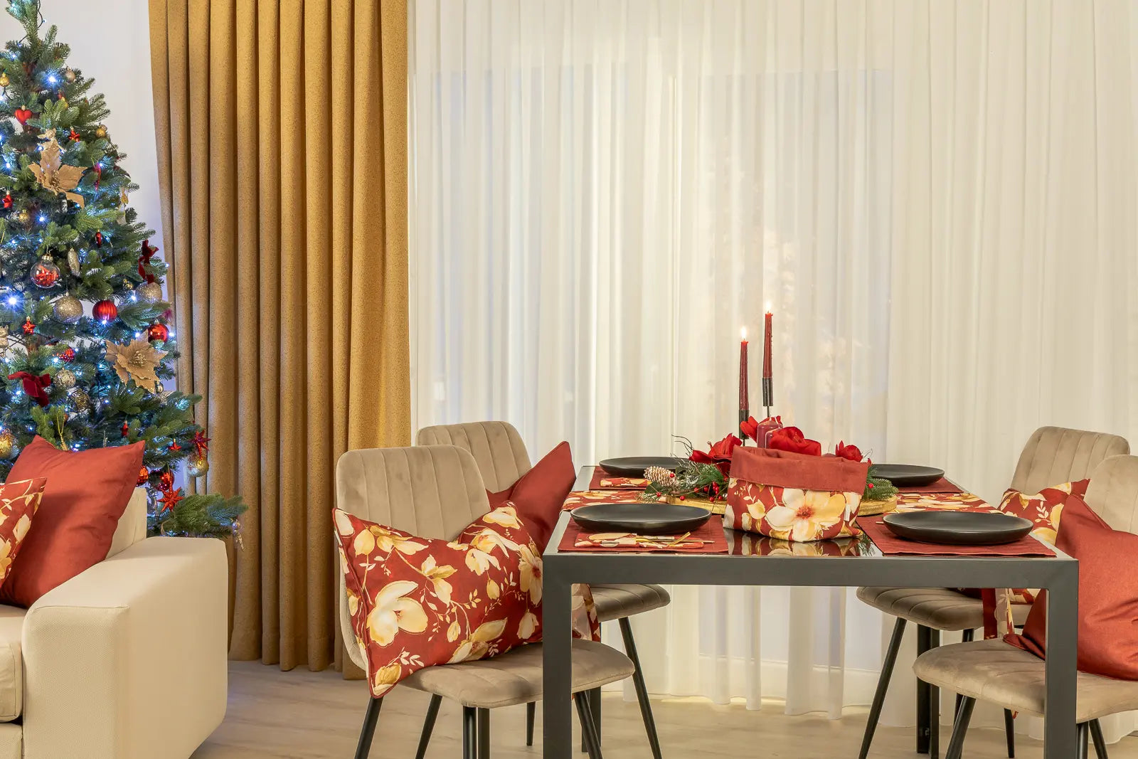 Winterblüte Bestecktasche Rot (2er Set)