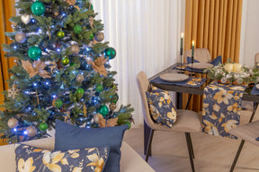 Winterblüte Kissen Blau