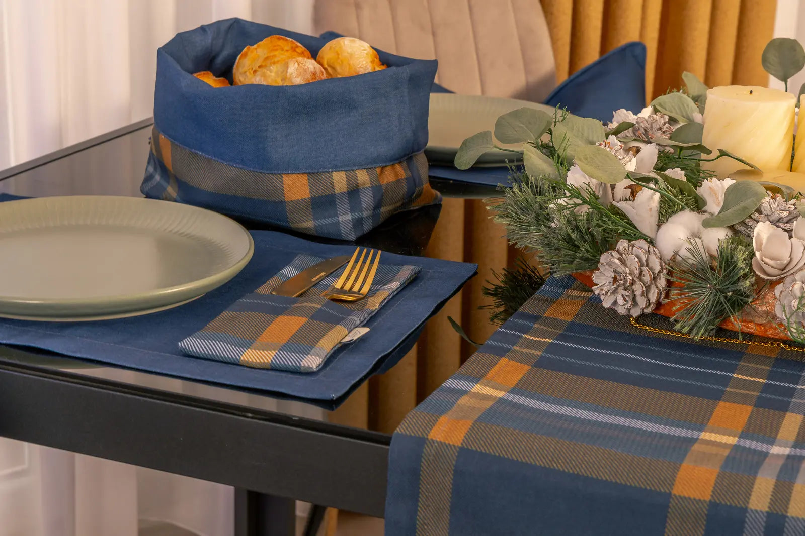 Winter Uni Platzset Blau (2er Set)