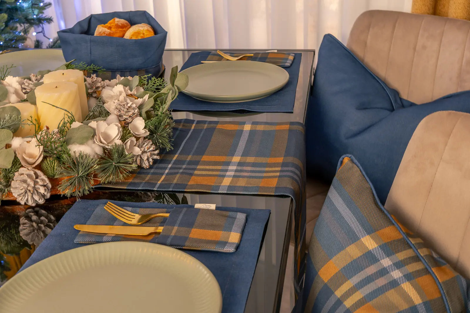 Winter Uni Platzset Blau (2er Set)