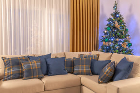 Winterkaro Kederkissen Blau