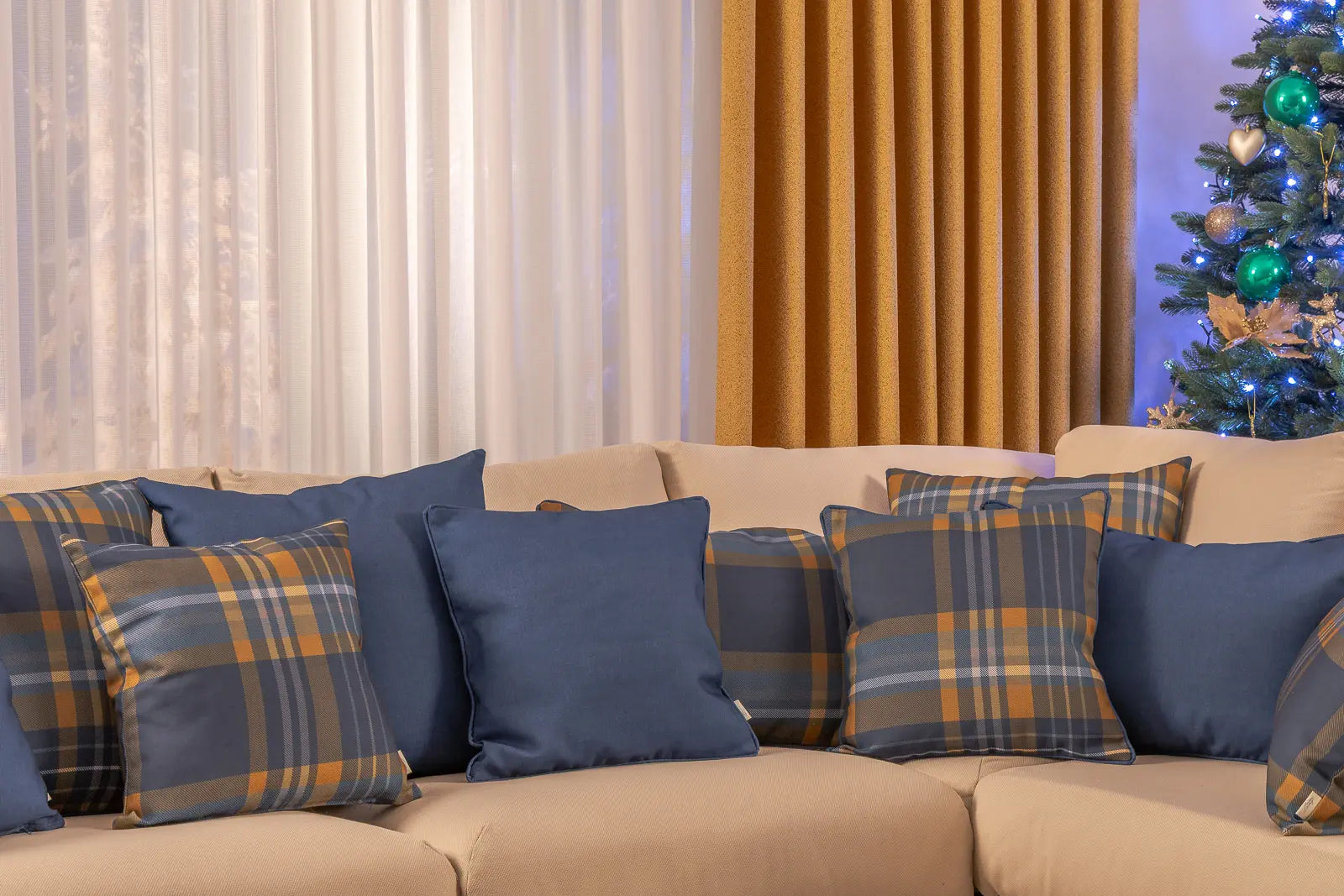 Winter Uni Kissen Blau