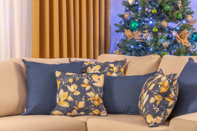 Winterblüte Kissen Blau