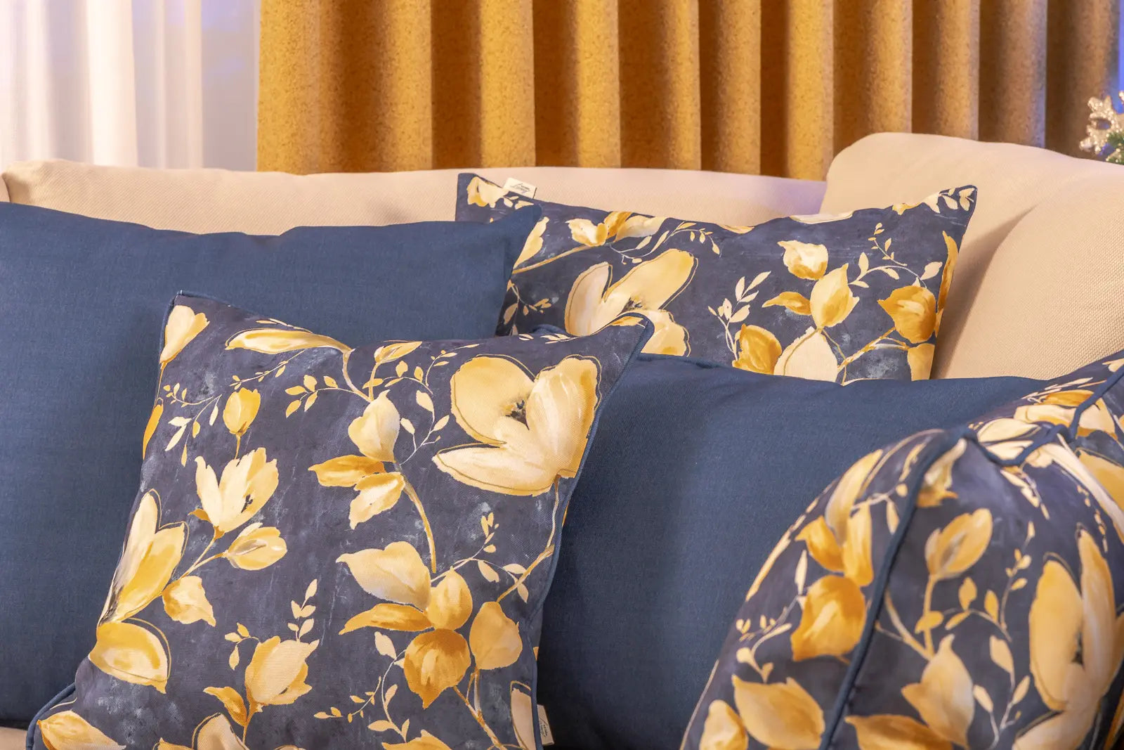 Winterkissen 6er Set Blau