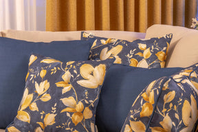 Winterblüte Kederkissen Blau