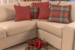 Winterkaro Kederkissen Rot