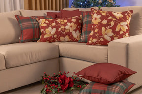 Winterblüte Kederkissen Rot