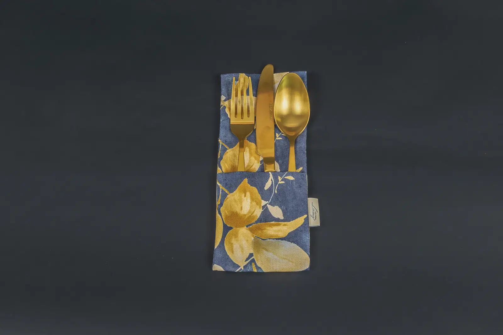 Winterblüte Bestecktasche Blau (2er Set)