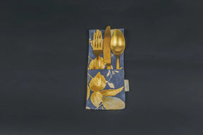 Winterblüte Bestecktasche Blau (2er Set)