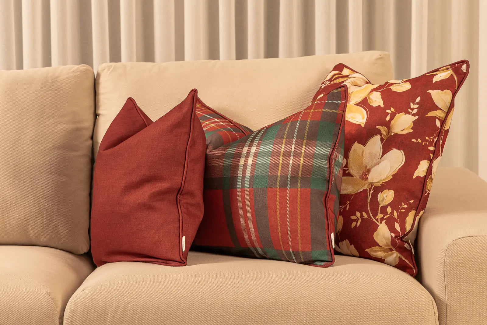 Winterkaro Kissen Rot