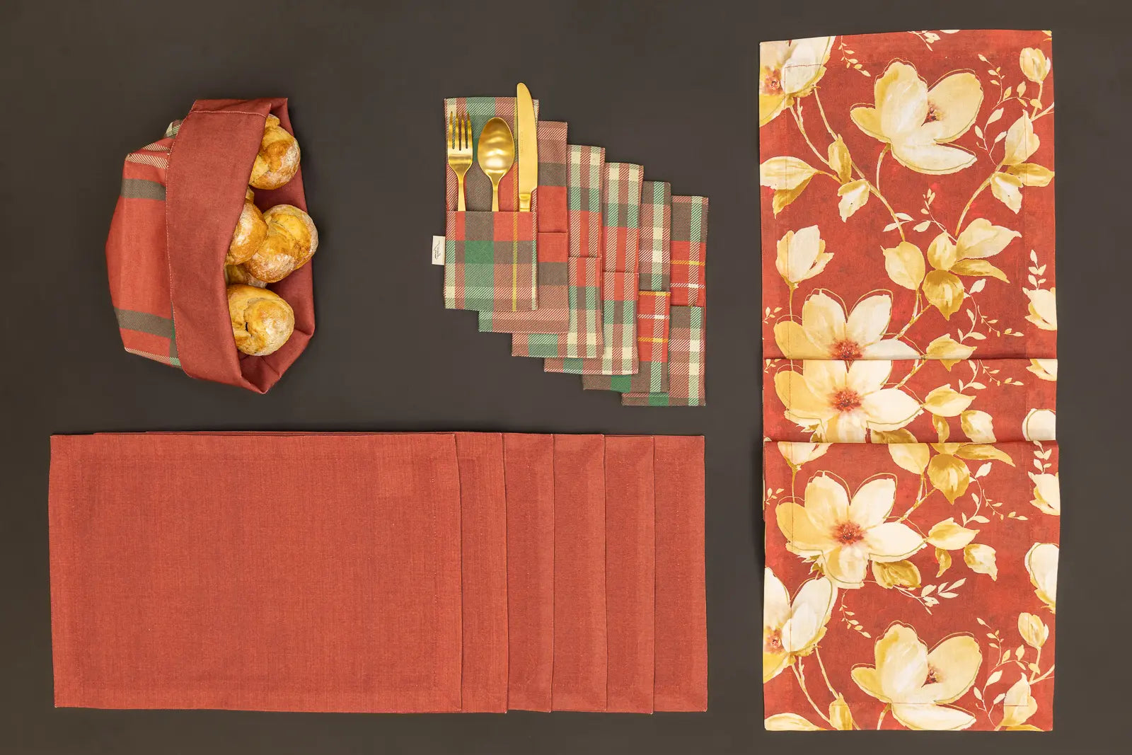 Großes Wintertischset Rot