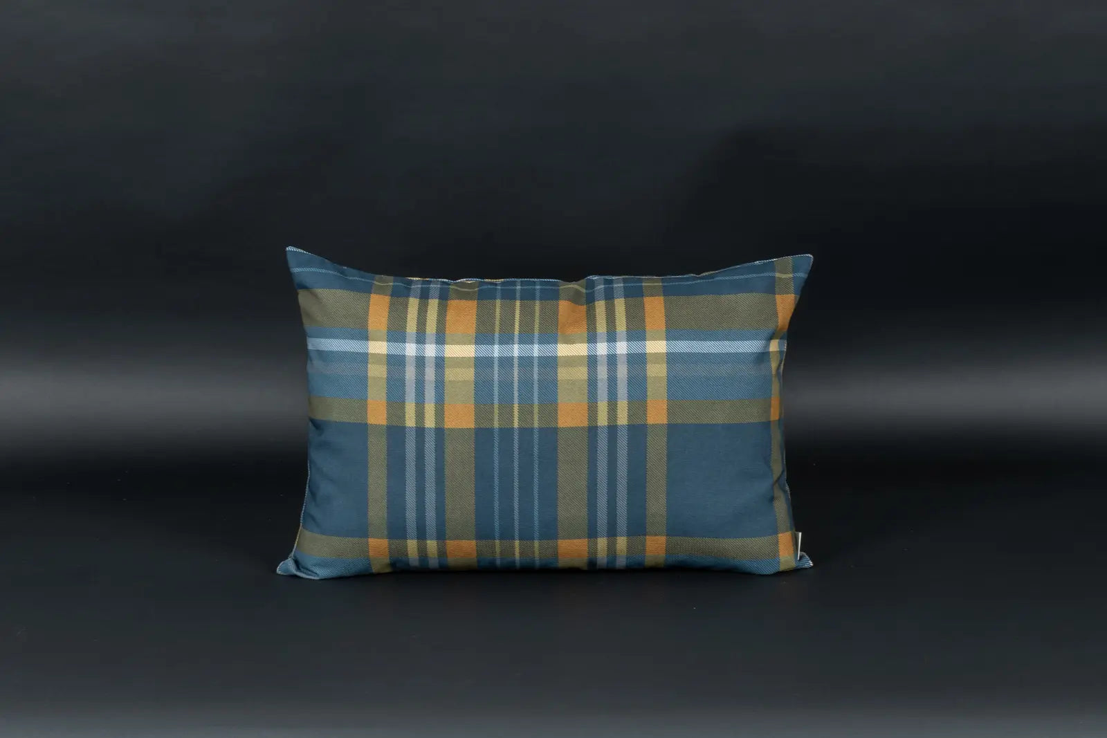 Winterkaro Kissen Blau