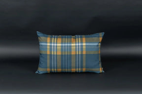 Winterkaro Kissen Blau