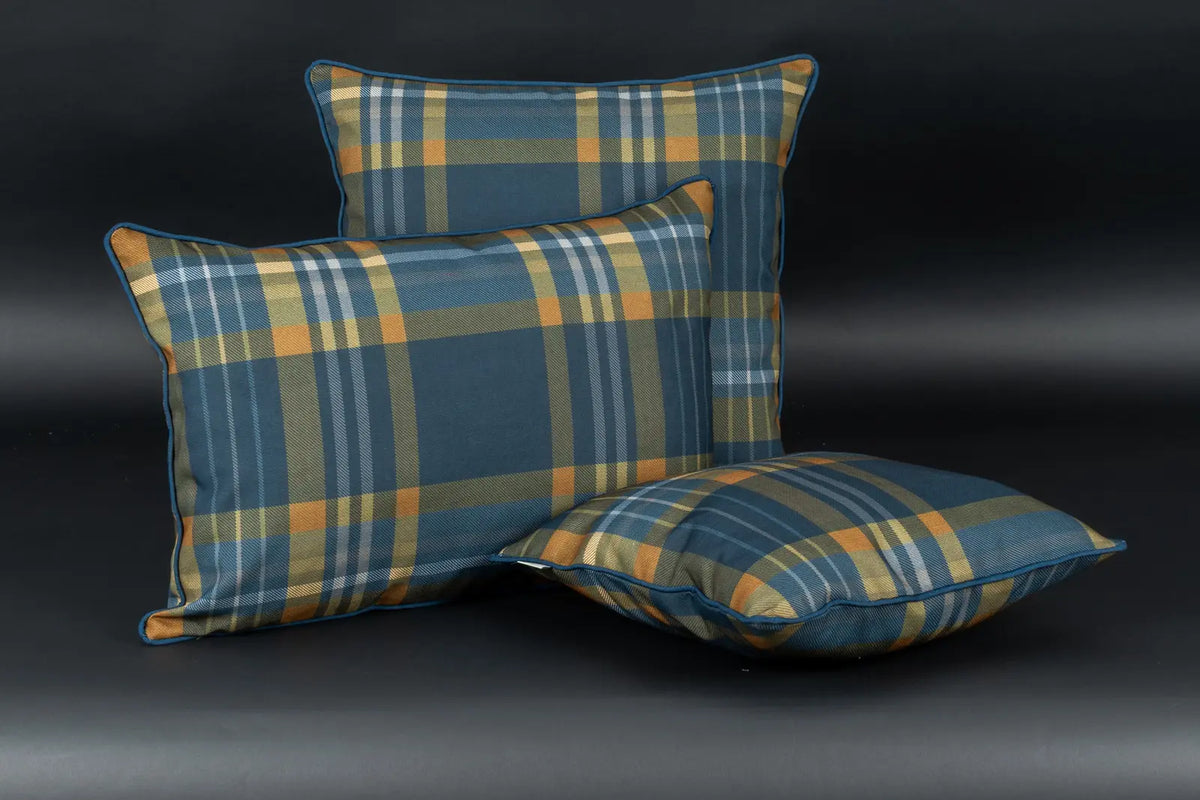 Winterkaro Kederkissen Blau