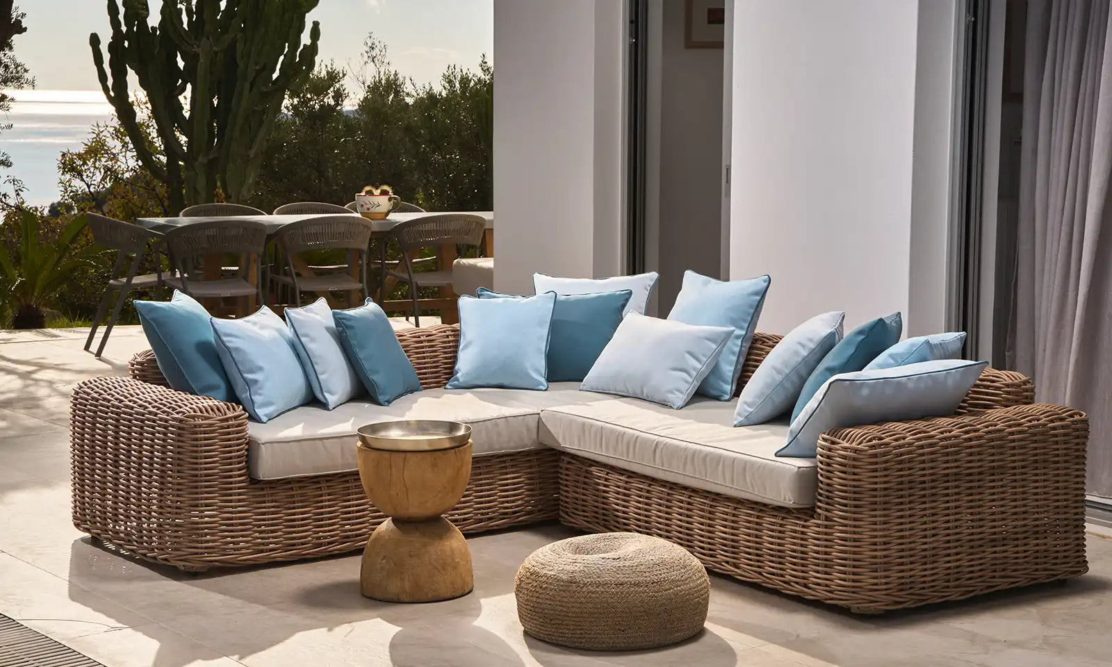 Raute Kederkissen Hellblau