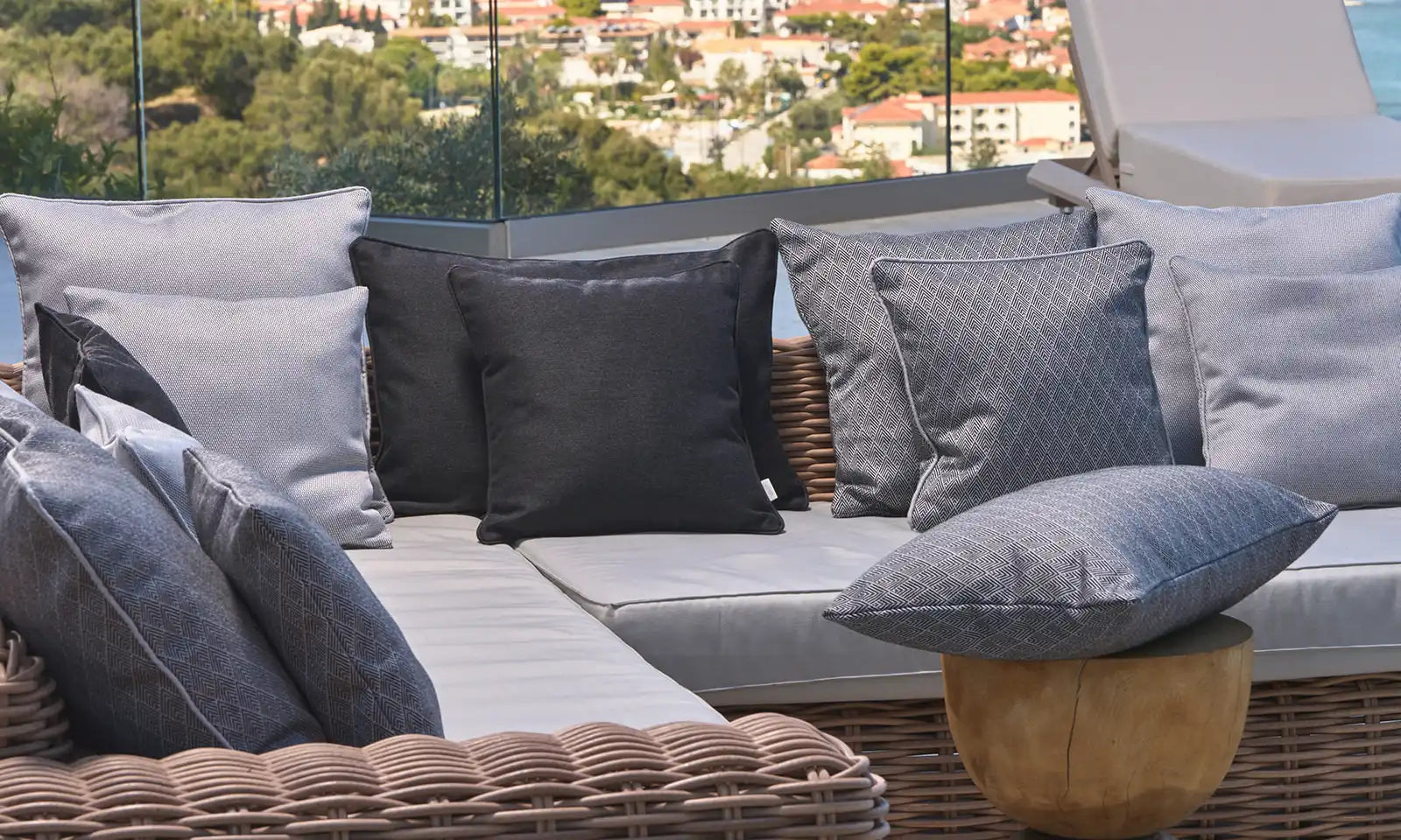 Diamant Kederkissen Schwarz