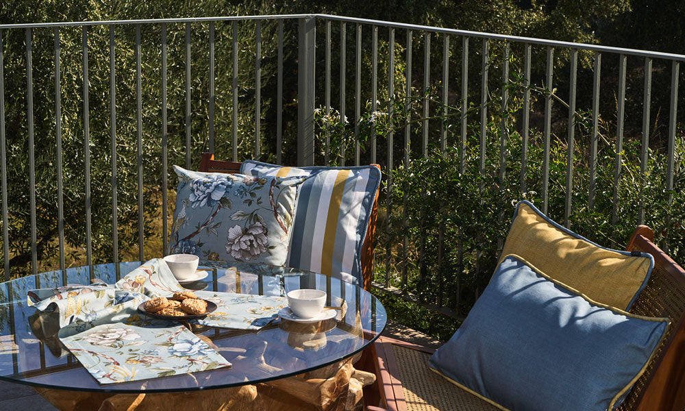 Salvador Uni Kederkissen Morgenblau