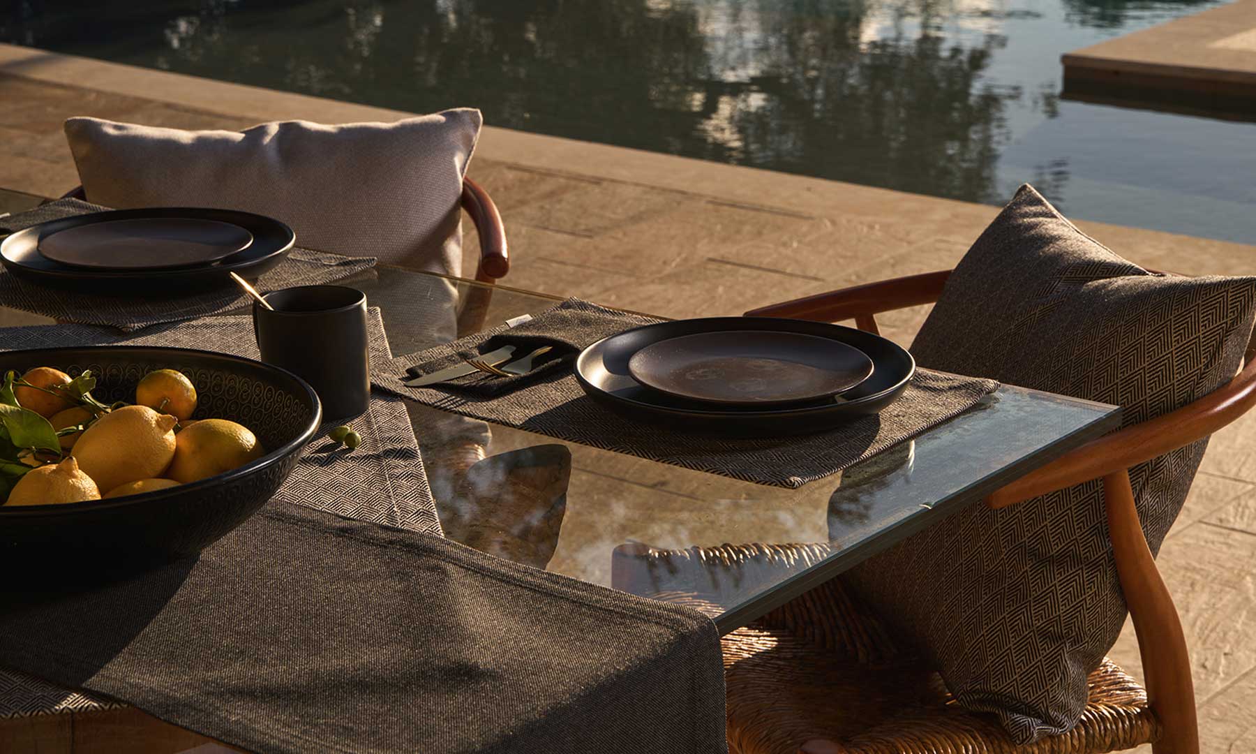 Raute Tischtextilien Schwarz