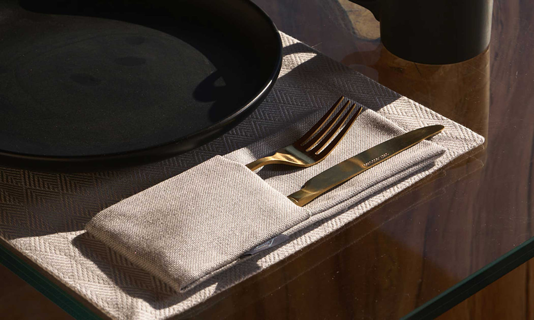 Panama Tischtextilien Grau