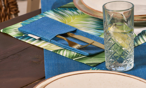 Dschungel Bestecktasche Salvador Blaugrau (2er Set)