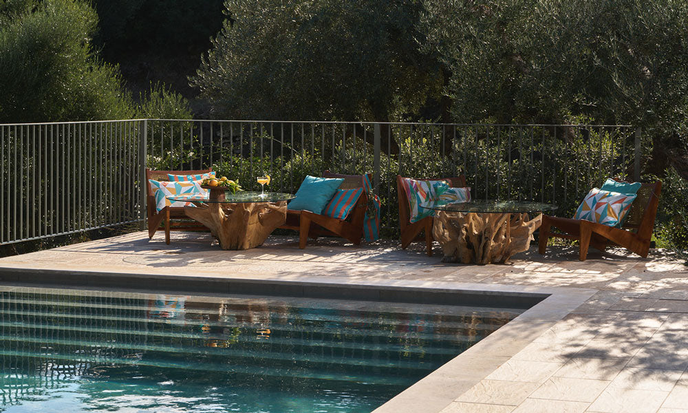 Salvador Uni Kederkissen Türkis